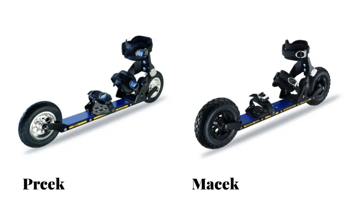 Dva modely offroadových kolečkových lyží